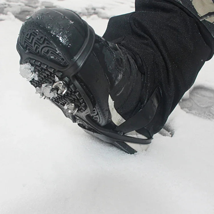 1 Paar Kalebassenform Gummi 5 Zähne Eiskralle Outdoor Anti-Rutsch Überschuhe für Eis- und Schneeboden