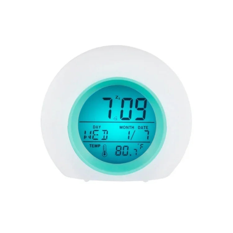 Runder Farb-Lichtverlauf Wecker Ewiger Kalender Uhr, Runde Farblicht Uhr