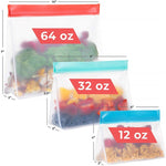 2 Sets PEVA-Lebensmittelbeutel, wiederverwendbar, dreidimensional, verdickt, aufbewahrbar, versiegelte Frischhaltebeutel, zufällige Farblieferung, versiegelte Frischhaltebeutel