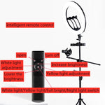 HQ-18N 18 Zoll 45cm LED Ring Vlogging Fotografie Video Lichtset mit Fernbedienung & Telefonhalterung & 2,1m Stativhalterung, EU-Stecker, 18 Zoll