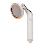 Universal Pressurized One-touch Water Stop Hand Shower Head, White Color Gold