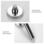 Universal Pressurized One-touch Water Stop Hand Shower Head, White Color Gold