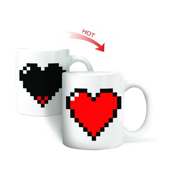 Kreative Herz Magische Temperaturwechsel Tasse Farbwechsel Chamäleon Tassen Hitzesensitive Kaffee Tee Milch Tasse, Farbwechsel Tasse