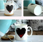 Kreative Herz Magische Temperaturwechsel Tasse Farbwechsel Chamäleon Tassen Hitzesensitive Kaffee Tee Milch Tasse, Farbwechsel Tasse