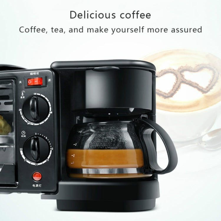 3-in-1 Elektrische Frühstücksmaschine Multifunktions Kaffeemaschine + Bratpfanne + Mini-Ofen Haushalts-Brotpizzaofen, 3-in-1 Multifunktionskaffeemaschine