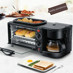 3-in-1 Elektrische Frühstücksmaschine Multifunktions Kaffeemaschine + Bratpfanne + Mini-Ofen Haushalts-Brotpizzaofen, 3-in-1 Multifunktionskaffeemaschine