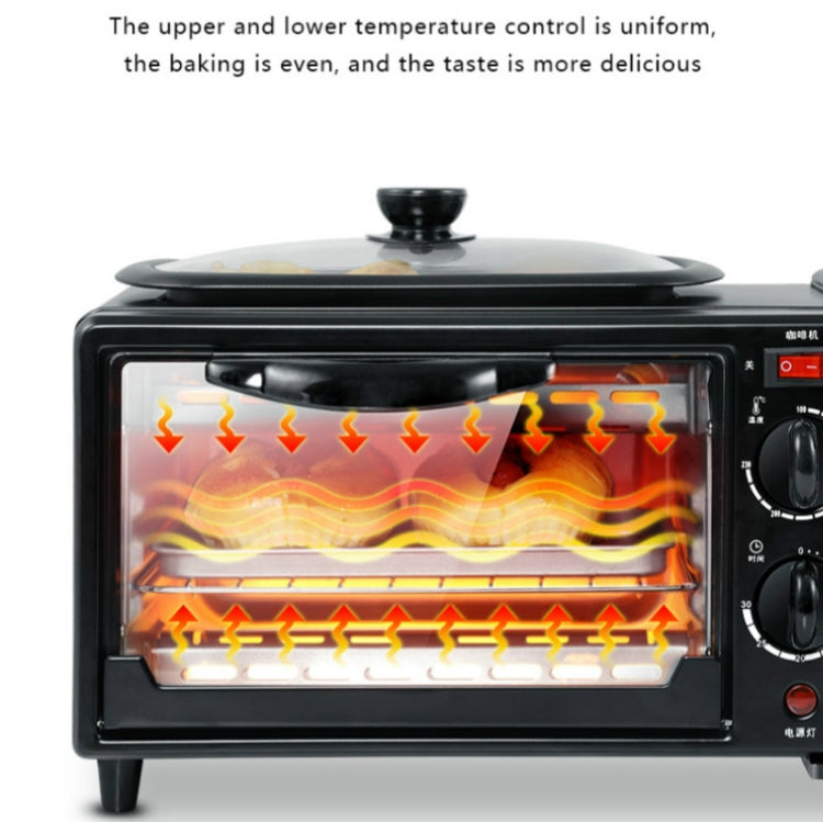 3-in-1 Elektrische Frühstücksmaschine Multifunktions Kaffeemaschine + Bratpfanne + Mini-Ofen Haushalts-Brotpizzaofen, 3-in-1 Multifunktionskaffeemaschine