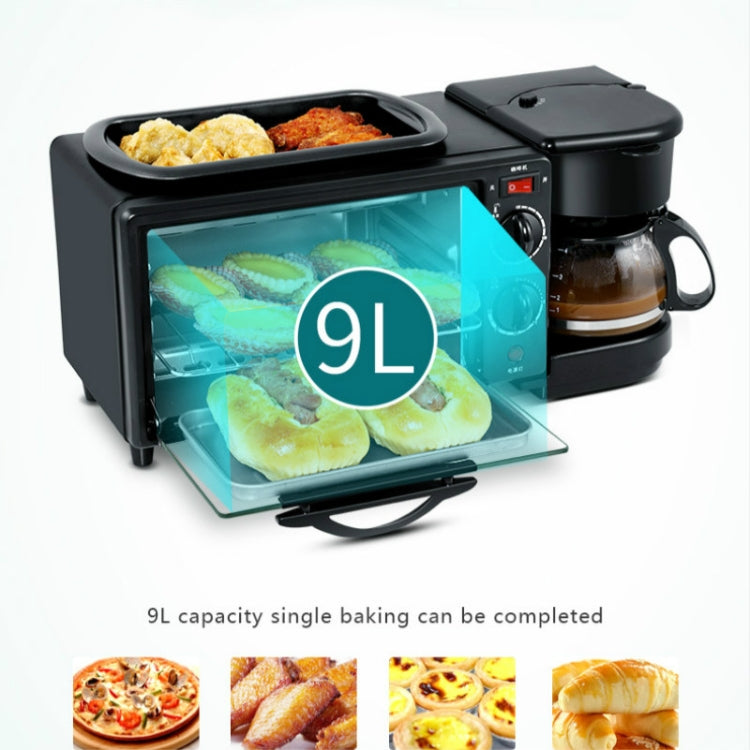3-in-1 Elektrische Frühstücksmaschine Multifunktions Kaffeemaschine + Bratpfanne + Mini-Ofen Haushalts-Brotpizzaofen, 3-in-1 Multifunktionskaffeemaschine