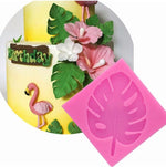 2 Stück DIY Baumblatt Fondantform Schokolade Kuchen Dekorationsform, Baumblattform (Rosa), Baumblattform (Grau)