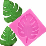 2 Stück DIY Baumblatt Fondantform Schokolade Kuchen Dekorationsform, Baumblattform (Rosa), Baumblattform (Grau)