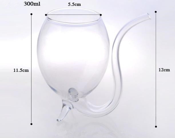 300ML Kreative Glas Tasse Milchbecher mit Strohhalm Kaltgetränk Tasse Saftbecher Weinglas, 300ML Saftbecher