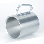 Edelstahl Doppelwandige Wasserbecher Kaffeetasse mit Karabinergriff, Zufällige Farblieferung, Kaffeetasse mit Karabiner