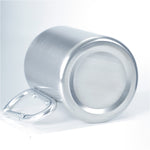 Edelstahl Doppelwandige Wasserbecher Kaffeetasse mit Karabinergriff, Zufällige Farblieferung, Kaffeetasse mit Karabiner