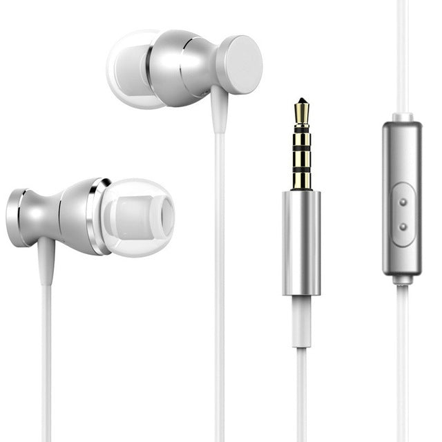 Sport-Kopfhörer 3,5mm Klinken-Ohrhörer Schweißfest Stereo Starker Bass Musik Magnet-Headset mit Mikrofon für iPhone Samsung