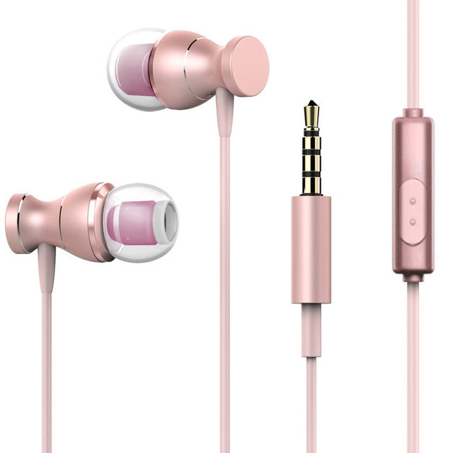 Sport-Kopfhörer 3,5mm Klinken-Ohrhörer Schweißfest Stereo Starker Bass Musik Magnet-Headset mit Mikrofon für iPhone Samsung