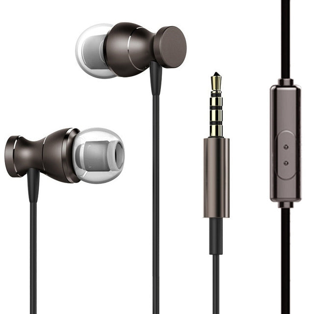 Sport-Kopfhörer 3,5mm Klinken-Ohrhörer Schweißfest Stereo Starker Bass Musik Magnet-Headset mit Mikrofon für iPhone Samsung