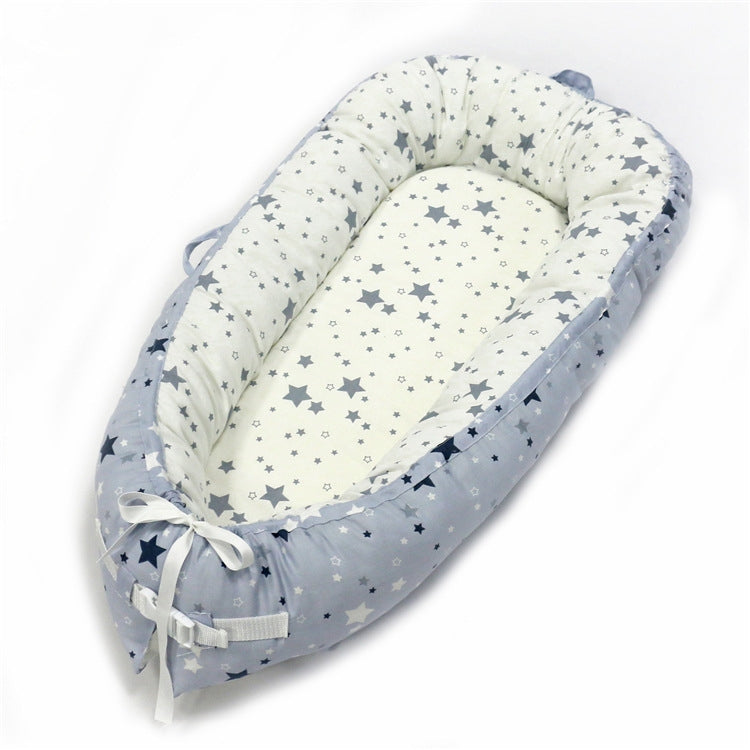 80*50cm Babybett Neugeborenen-Stillen Bionisches Bett Kinderbett Baby-Schlafhilfe Reisebett Stoßfänger