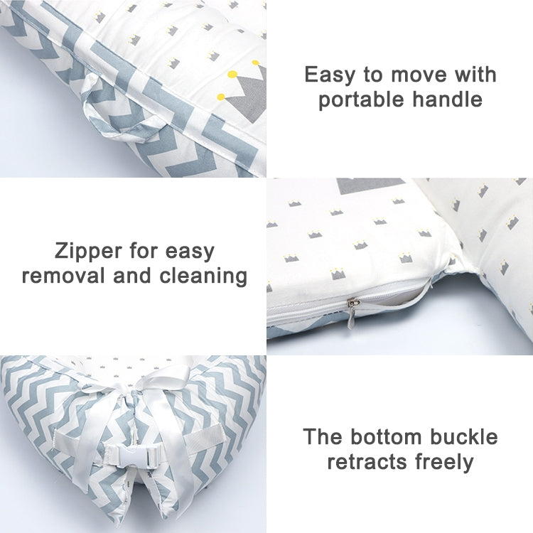 80*50cm Babybett Neugeborenen-Stillen Bionisches Bett Kinderbett Baby-Schlafhilfe Reisebett Stoßfänger