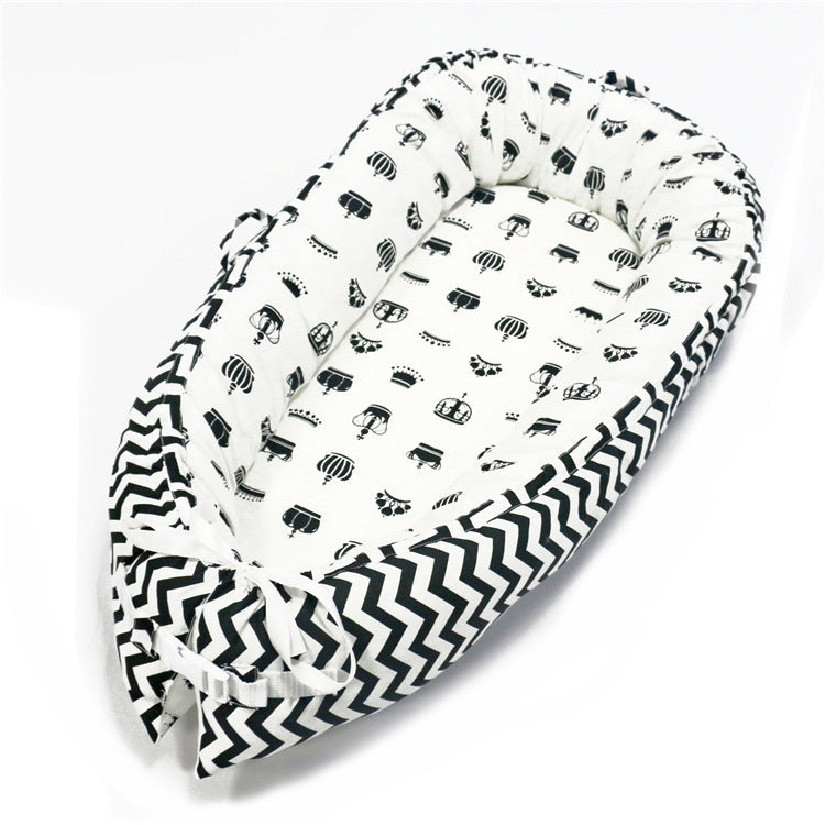 80*50cm Babybett Neugeborenen-Stillen Bionisches Bett Kinderbett Baby-Schlafhilfe Reisebett Stoßfänger