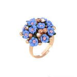 Modischer Keramik-Blumenring für Damen Verstellbare Hochzeitsringe Schmuck, Grün, Blau, Weiß, Hellrosa, Lila, Rot, Orangerot