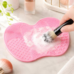 Silikon-Reinigungsmatte für Kosmetikpinsel, Augenbrauenpinsel, Reinigungspad, Scheuerbrett, Make-up-Reinigungswerkzeug, Pink, Grün, Schwarz, Dunkelviolett, Hellviolett, Rosenrot
