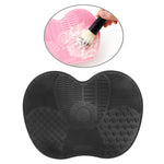 Silikon-Reinigungsmatte für Kosmetikpinsel, Augenbrauenpinsel, Reinigungspad, Scheuerbrett, Make-up-Reinigungswerkzeug, Pink, Grün, Schwarz, Dunkelviolett, Hellviolett, Rosenrot