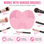 Silikon-Reinigungsmatte für Kosmetikpinsel, Augenbrauenpinsel, Reinigungspad, Scheuerbrett, Make-up-Reinigungswerkzeug, Pink, Grün, Schwarz, Dunkelviolett, Hellviolett, Rosenrot