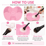 Silikon-Reinigungsmatte für Kosmetikpinsel, Augenbrauenpinsel, Reinigungspad, Scheuerbrett, Make-up-Reinigungswerkzeug, Pink, Grün, Schwarz, Dunkelviolett, Hellviolett, Rosenrot