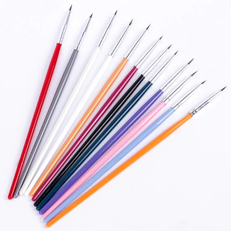 Bunter Nail Art Liner Dünner Malpinsel Design Dotting Pen Acryl Feine Spitzen Ziehen Linien Blumenwerkzeug