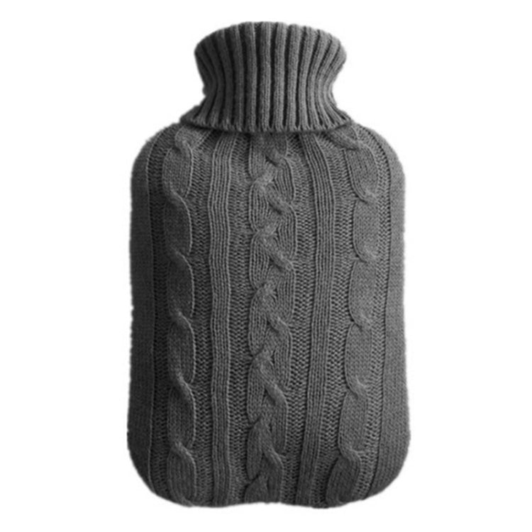 Wärmflasche einfarbiger Strickbezug (ohne Wärmflasche) wassergefüllte Wärmflasche weicher Strickbezug Samtbeutel