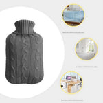 Wärmflasche einfarbiger Strickbezug (ohne Wärmflasche) wassergefüllte Wärmflasche weicher Strickbezug Samtbeutel