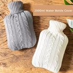 Wärmflasche einfarbiger Strickbezug (ohne Wärmflasche) wassergefüllte Wärmflasche weicher Strickbezug Samtbeutel