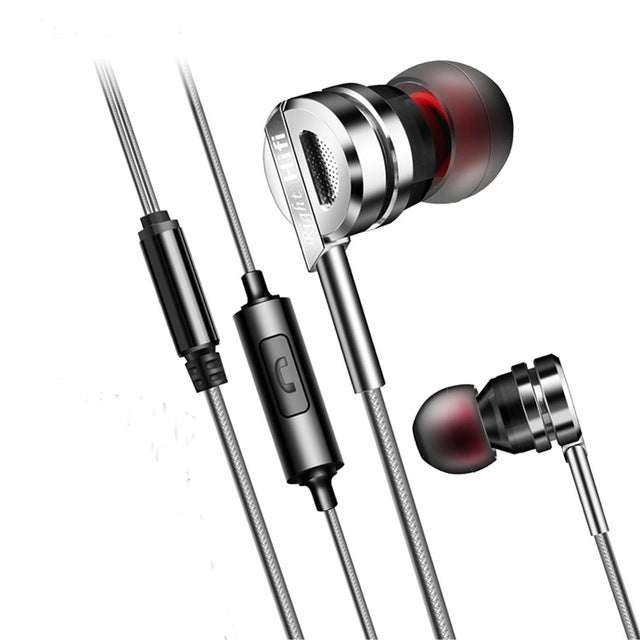 Ohrhörer Kopfhörer D05 Metall Stereo-Headset mit Mikrofon Ohrhörer Geräuschunterdrückung auriculares Ohrstöpsel für Telefon Xiaomi Musik