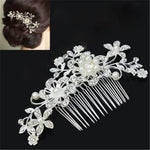 Romantische Haarspangen mit Kristallperlen und Blumen, Strass-Tiara, Brautkrone, Haarnadeln, Brautkamm
