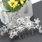 Romantische Haarspangen mit Kristallperlen und Blumen, Strass-Tiara, Brautkrone, Haarnadeln, Brautkamm