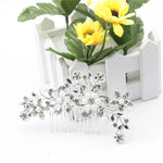 Romantische Haarspangen mit Kristallperlen und Blumen, Strass-Tiara, Brautkrone, Haarnadeln, Brautkamm