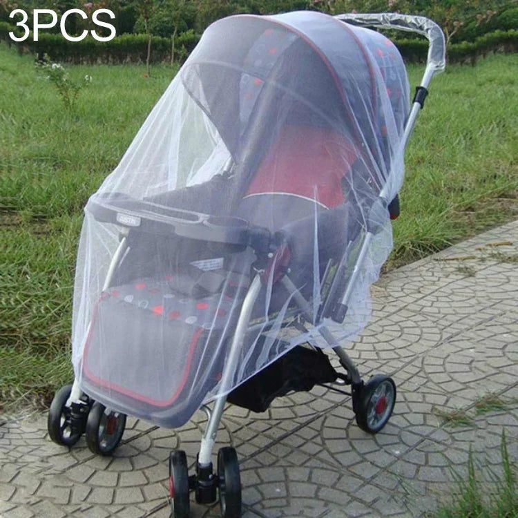 3 STÜCK 150cm Baby Kinderwagen Moskitonetz Insektenschutz Netz Sichere Säuglingsschutznetz Kinderwagen Zubehör Moskitonetz