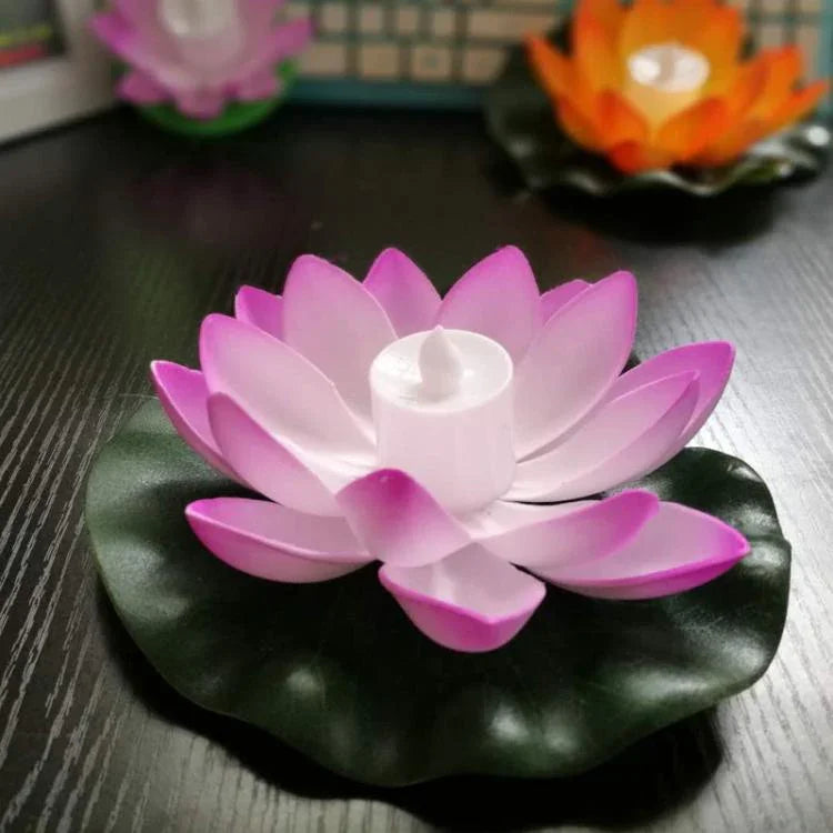 3-farbige LED-Flutlichter, künstliche Lotus-Schwimmblumenlampen für Außenpools, Wunschpartys