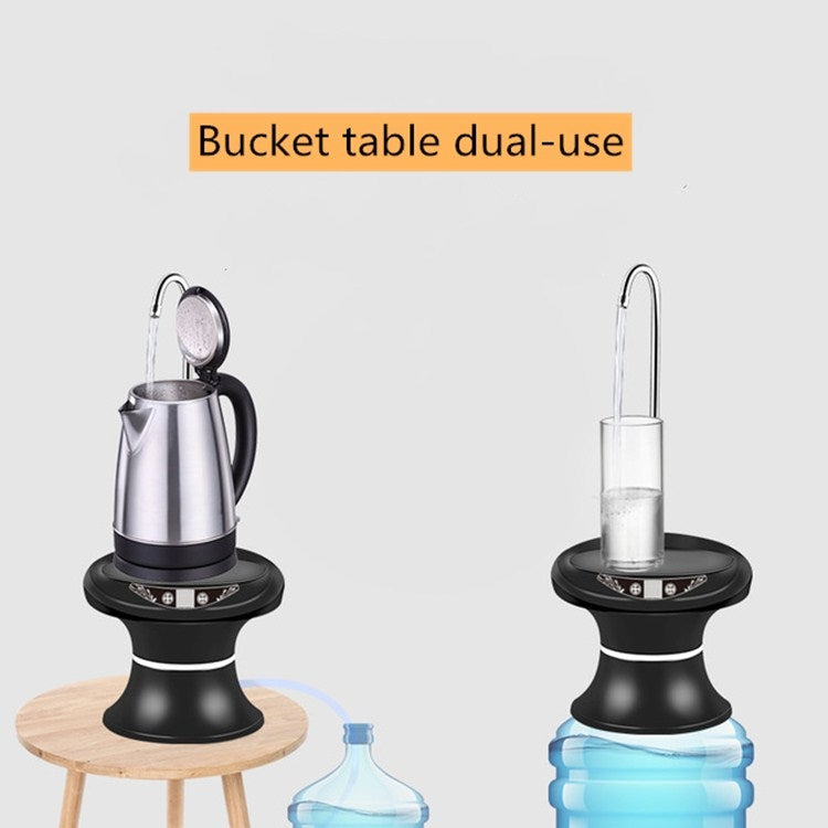 Schalen-Eimer-Wasserpumpe USB Wiederaufladbarer kabelloser elektrischer Mineralwasser-Eimer-Spender, Schwarz