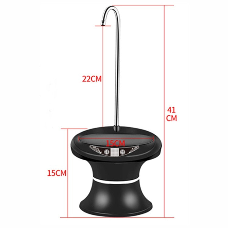 Schalen-Eimer-Wasserpumpe USB Wiederaufladbarer kabelloser elektrischer Mineralwasser-Eimer-Spender, Schwarz