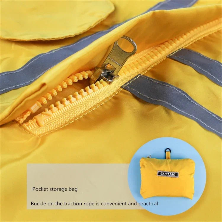 Faltbarer, reflektierender Regenmantel mit Kapuze für Haustiere, wasserdichte Hundebekleidung, Größen: S, M, L, XL, XXL