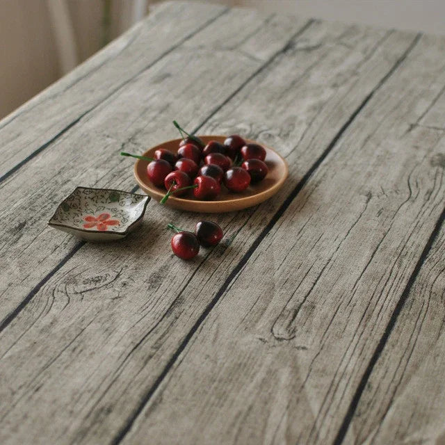 Vintage beliebte Tischdecke Leinen rechteckige Tischdecke Holzmaserung Staubdicht Restaurant Tischdecke, 50x70cm, 70x70cm, 90x90cm, 100x140cm, 140x140cm, 140x180cm, 140x200cm, 140x220cm