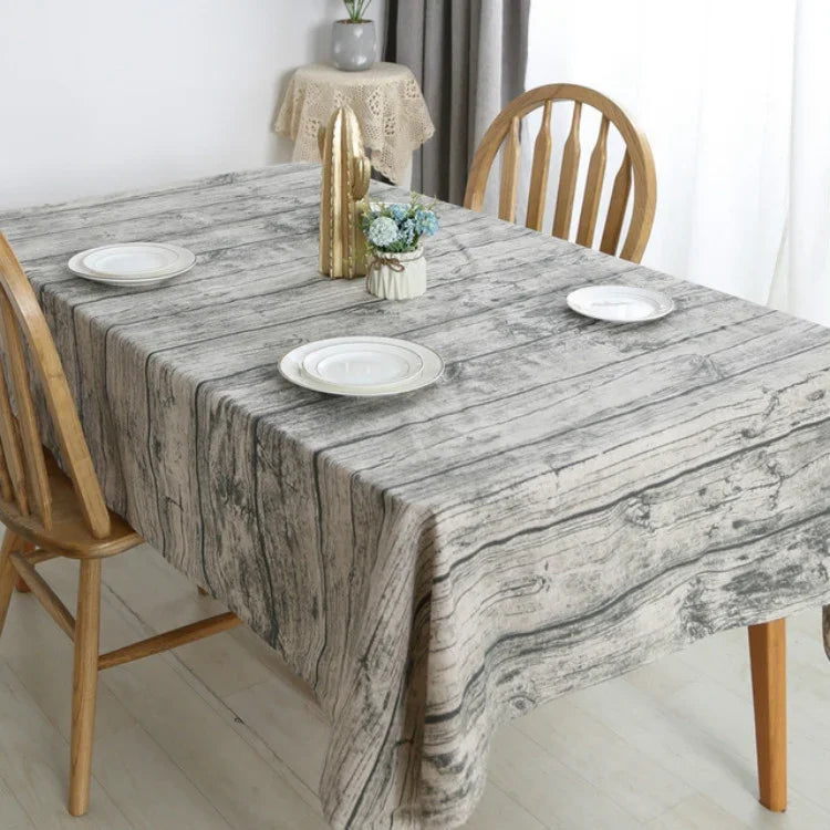 Vintage beliebte Tischdecke Leinen rechteckige Tischdecke Holzmaserung Staubdicht Restaurant Tischdecke, 50x70cm, 70x70cm, 90x90cm, 100x140cm, 140x140cm, 140x180cm, 140x200cm, 140x220cm