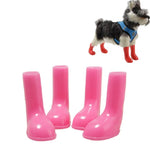 4er-Set wasserdichte, rutschfeste Hunde-Regenstiefel, Größen: S, M, L