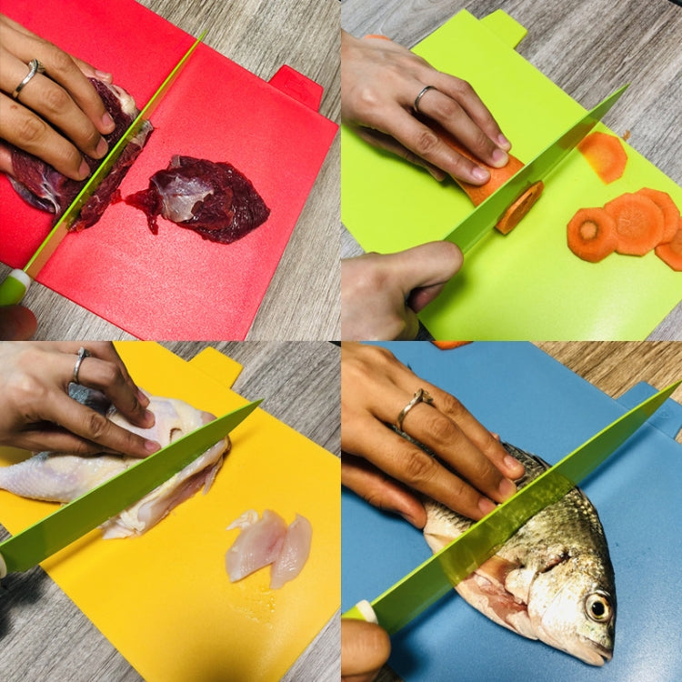 4-in-1 Klassifiziertes Schneidebrett, Multifunktionales Haushalts-Schneidebrett-Set aus Kunststoff für Obst, 4-in-1 Quadratisch