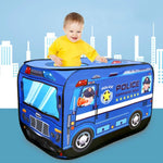 Kinder Spielzelt Stoff Feuerwehrauto Polizeiauto Schulbus Spielhaus, Feuerwehrauto, Polizeiauto, Schulbus, Eiswagen