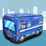 Kinder Spielzelt Stoff Feuerwehrauto Polizeiauto Schulbus Spielhaus, Feuerwehrauto, Polizeiauto, Schulbus, Eiswagen