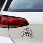 5 PCS NSWE Fashion Mountains Compass Rose Decal Nautical Compass Navigate Car Sticker, Size: 13.7x9.4cm, 5 PCS Black, 5 PCS  Silver