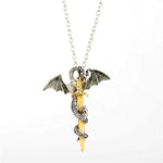 Leuchtender Schmuck Drachen-Schwert Anhänger Halskette Dunkle Anime Halskette