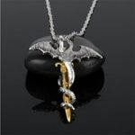 Leuchtender Schmuck Drachen-Schwert Anhänger Halskette Dunkle Anime Halskette